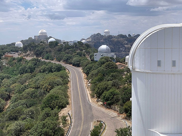 A lightning caused wildfire near the Kitt Peak National Observatory, shown here, is 40% contained as of Sunday, according to fire authorities. (KPNO/NOIRLab/NSF/AURA/Courtesy)
