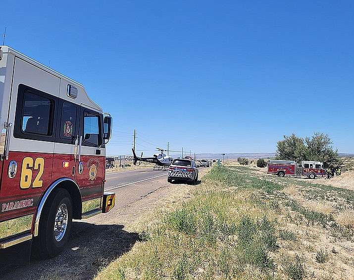 Single-vehicle rollover on Hwy 89 on June 17, 2022 in Chino Valley. (CVPD/Courtesy)