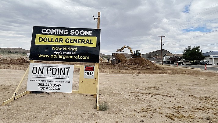 A new Dollar General along Stockton Hill Road has raised concern among elected officials and community members looking for new business and growth. Commercial zoning along the road allows for stores like Dollar General to move into the community. (Photo by MacKenzie Dexter/Kingman Miner)