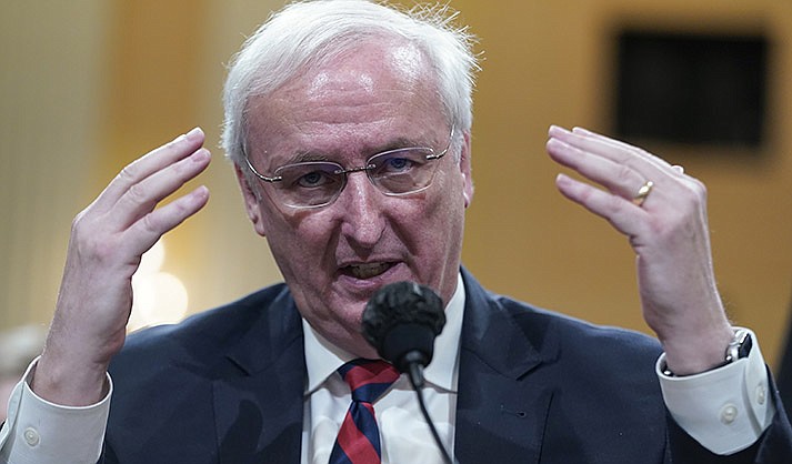 Jeffrey Rosen, former acting Attorney General, testifies as the House select committee investigating the Jan. 6 attack on the U.S. Capitol continues to reveal its findings of a year-long investigation, at the Capitol in Washington, Thursday, June 23, 2022. (AP Photo/Jacquelyn Martin)