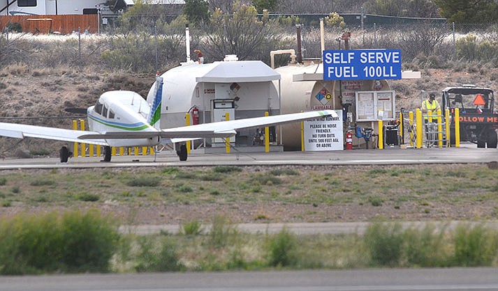 An airplane is refueled at the Cottonwood Airport in a 2019 file photo. (VVN/Vyto Starinskas)