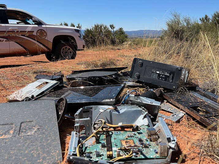 E-waste littered on public lands on Saturday, June 25, 2022. (YCSO/Courtesy)