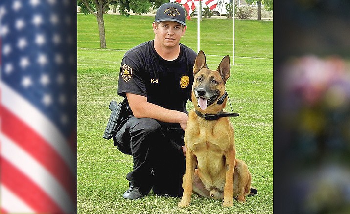 Former Prescott Valley Police Department (PVPD) K-9, Jake, with Officer Layton Cooper in 2015. Jake died on Tuesday, June 28, 2022, at age 13. (Courtesy/PVPD)