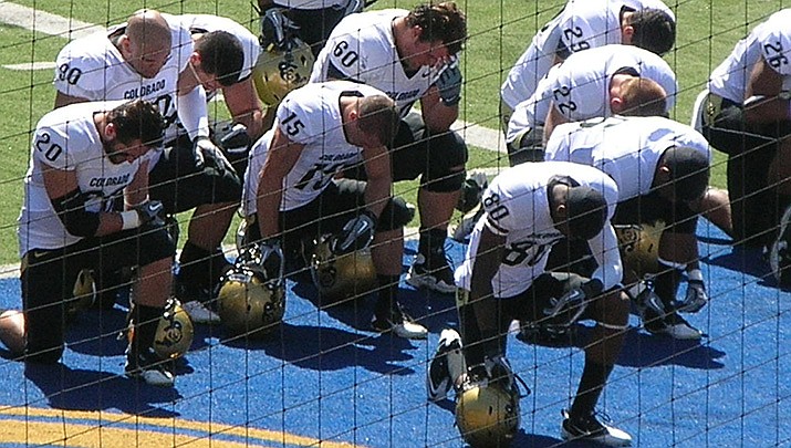 The Supreme Court said Monday that a high school football coach who knelt and prayed on the field after games was protected by the Constitution. (Photo by BrokenSphere, cc-by-sa-1.2, https://bit.ly/3nrLx0V)
