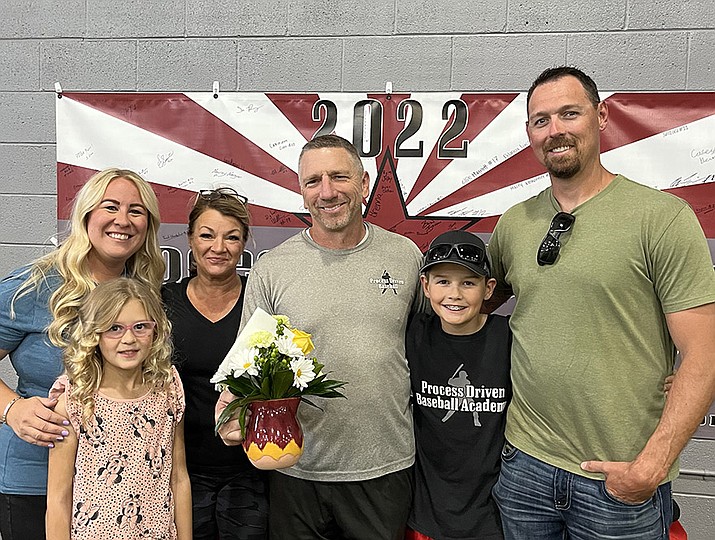 Robert Chriss of Process Driven Baseball Academy with his family and the nominator’s family. (McQuality Designs and Servies/Courtesy)