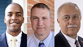 The 2022 Primary Election is scheduled for Tuesday, Aug. 2, for which mail-in ballots were mailed out July 6. The partisan-contested election has three Republican candidates – Prescott-based attorneys (left to right) André Carman, Andy Jolley and Mitch Padilla. (Courtesy photos)