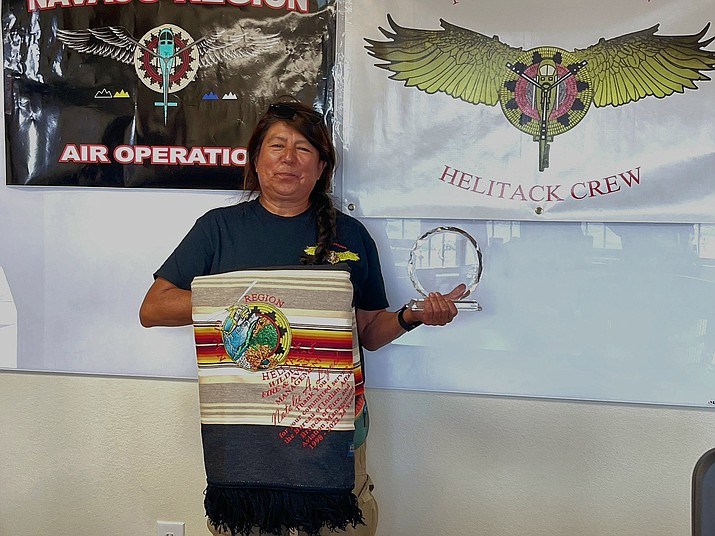 On June 30, the BIA Wildland Fire Management - Navajo Region expressed their farewells to Natalie Lynch, assistant helicopter manager, with Navajo Region Helitack. After more than 24 years of service with BIA Fire Management, Lynch retired with distinctions as being a crew boss, prescribed fire firing boss, prescribed fire burn boss trainee, helibase manager and an outstanding leader and mentor for the Navajo Region Fire Program. (BIA Wildland Fire Management)