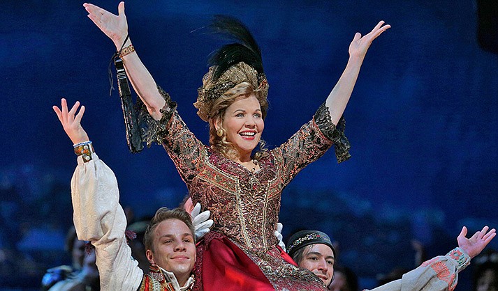 Soprano Renée Fleming lights up the Met stage as Hanna Glawari in "The Merry Window." (Image courtesy of SIFF)