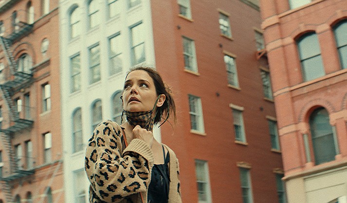 Going upstate for a short romantic getaway to escape the pandemic in New York City, food critic June’s (Katie Holmes) plans go wrong from the start when she arrives at her AirBnb only to find that it’s been double booked by recently single Charlie (Jim Sturgess). (Images courtesy of SIFF)