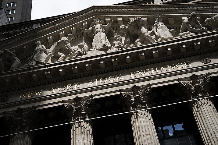 Statues adorn the facade of the New York Stock Exchange Thursday, July 14, 2022, in New York. Stocks slipped Friday, giving back some of their gains from earlier in the week as worries brewed about the global economy and prospects for profits at big internet companies. (John Minchillo/AP)