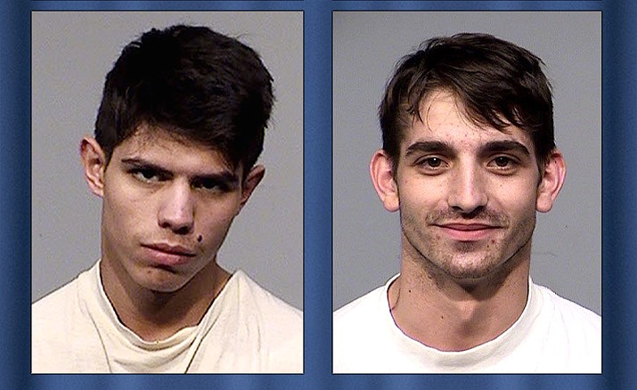 Yavapai County Sheriff Deputies charged 21-year-old Orion Barry, left, and 20-year-old Mathew Conoboy, right, and a 16-year-old boy from Cottonwood with various charges related to discharging a firearm. (YCSO/Courtesy)