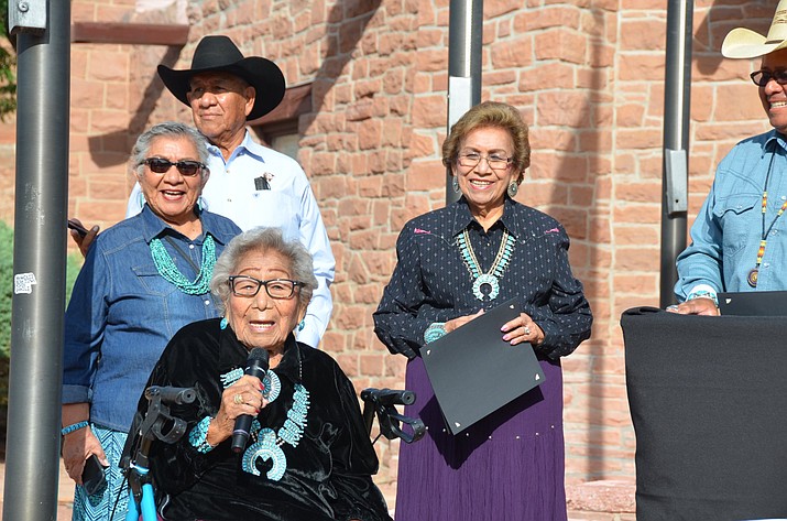 Students received certificates of completion for Navajo language proficiency. (Photo/Navajo Nation Council)
