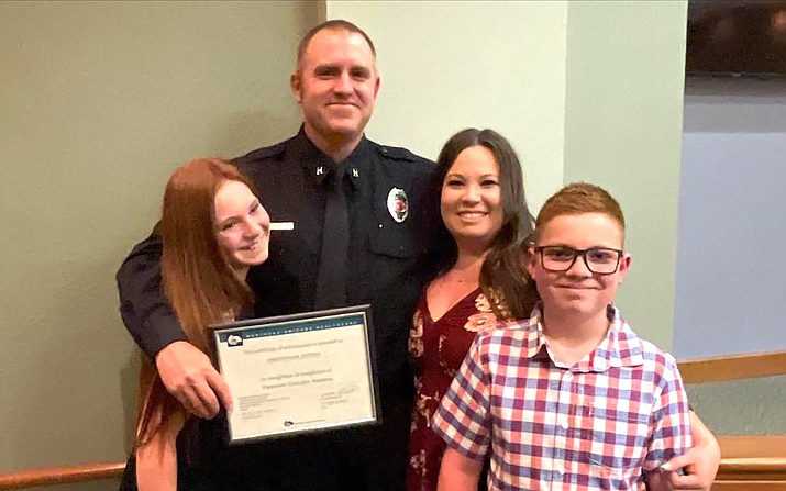 Captain Chris Jeffers of Ponderosa Fire recently received his paramedic certification. (Photo/Ponderosa Fire)