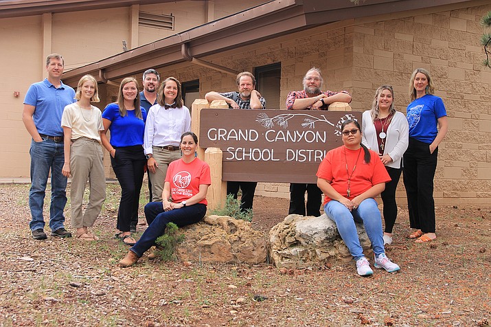 The Grand Canyon Unified School District welcomes new staff for the 2022-2023 school year. New staff includes Natalena Lansing, ESS aide, Elise Burnette, video/TV, Paul J. Buck, GCHS ESS aide, Bekah Hartman, pre-k/reading specialist, Paige Whiteny, GCMS ESS teacher/AD, Levi Frye, business manager, Rae Robertson, GCHS ELA teacher, Rick McDonald, fifth grade, Tom Long, ESS aide, Jackie Williams, kindergarten, and Jeanne Yost, third grade. (Wendy Howell/WGCN)