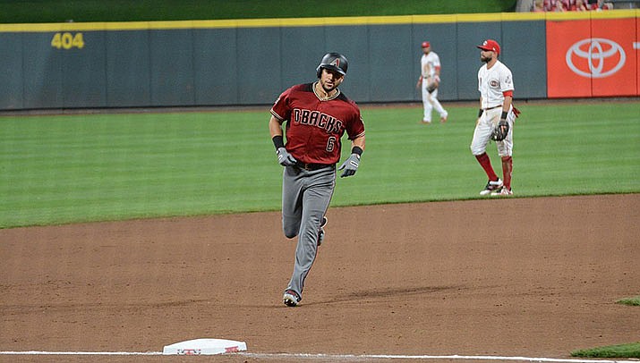 The Arizona Diamondbacks have traded fan-favorite David Peralta to the Tampa Bay Devil Rays. Peralta is shown circling the bases in a game against the Reds in 2018. (Photo by Hayden Schiff, cc-by-sa-2.0, https://bit.ly/3zPezyz)