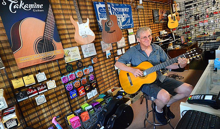 Ted Karstadt was a familiar sight behind the counter when walking into the Verde Valley Music store in Cottonwood. (VVN/Vyto Starinskas)