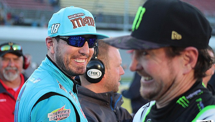 Kurt Busch, right, shown with his brother Kyle before a race in this file photo, will miss his third consecutive NASCAR Cup race due to lingering concussion symptoms after crash. (Photo by Zach Catanzareti, cc-by-sa-2.0, https://bit.ly/3d7yAlB)