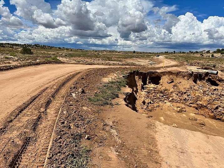 Roads on the Navajo Nation washed out during monsoon rains engulfing all of nothern Arizona. (Photo/OPVP)