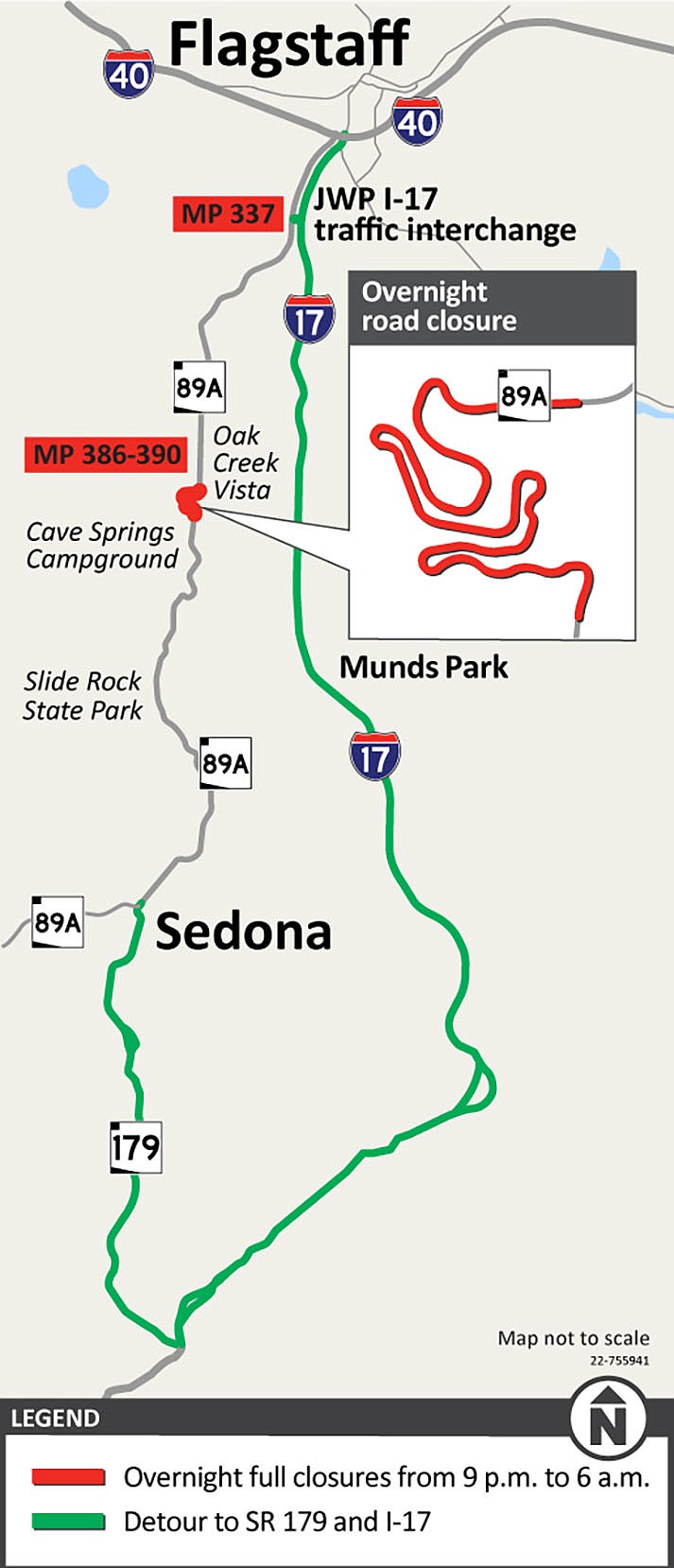 89a Overnight Closure In Oak Creek Canyon Planned The Verde Independent Cottonwood Az 5294