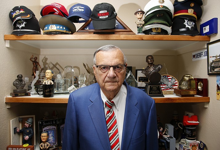 Former Maricopa County Sheriff Joe Arpaio poses for a photo on July 22, 2020, in Fountain Hills, Ariz. Arpaio, the 90-year-old former Arizona sheriff who was a once powerful figure in Republican politics, was defeated Wednesday, Aug. 10, 2022, in a race for mayor of the affluent suburb where he has lived for more than two decades. (Ross D. Franklin/AP, File)