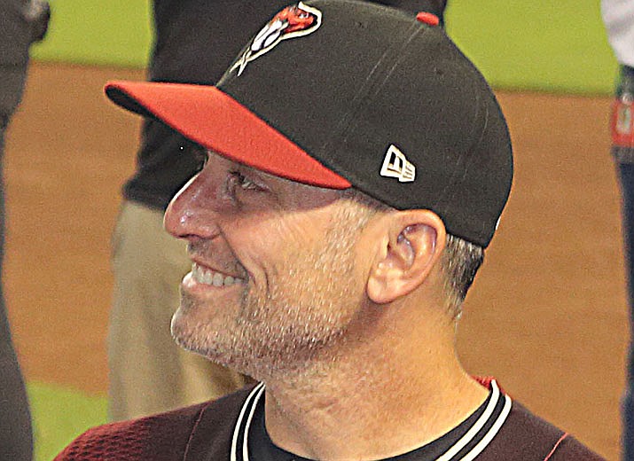 The Arizona Diamondbacks and manager Tony Lovullo, pictured here, beat the Pittsburgh Pirates 9-3 on Thursday, Aug. 11 at Chase Field in Phoenix. (Photo by Mwinog2777, cc-by-sa-4.0, https://bit.ly/32MElBX)
