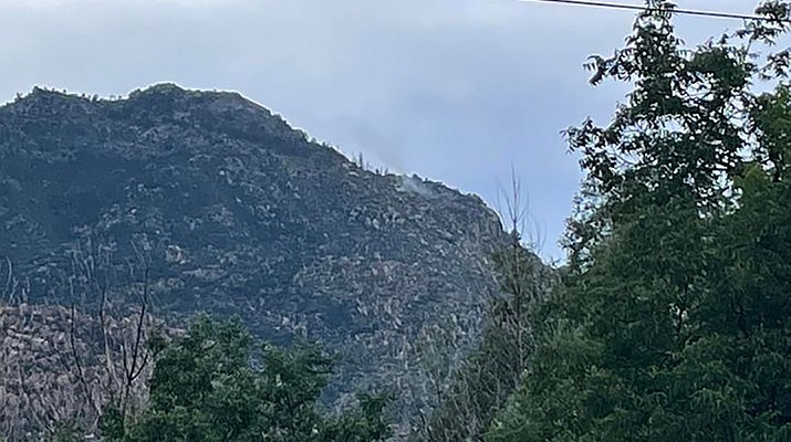 Firefighters monitoring fire on Granite Mountain