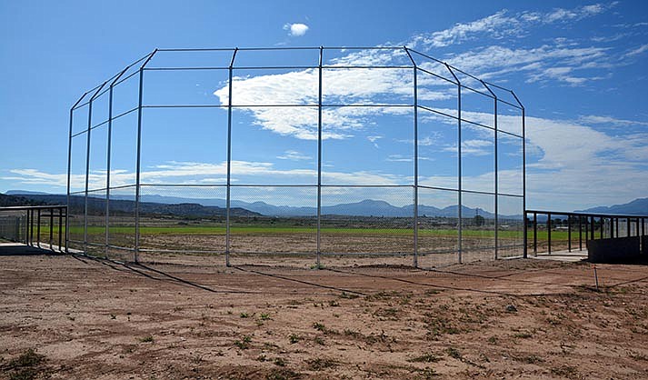 Unfinished baseball/softball fields await high-grade dirt for the infields to be playable at Camp Verde Sports Complex Aug. 11, 2022. (VVN/Raquel Hendrickson)