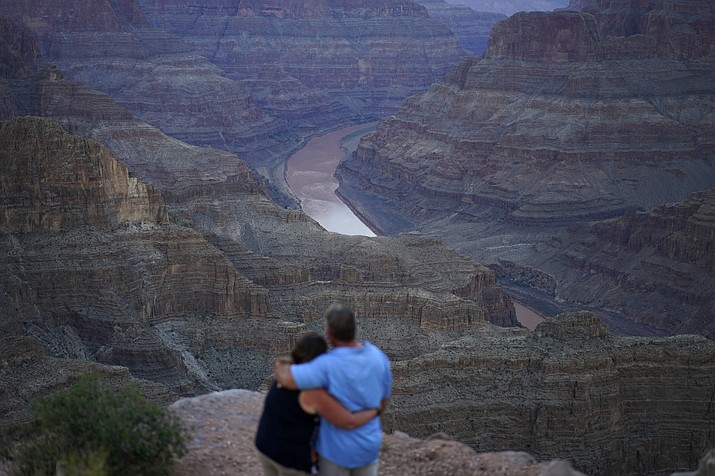 The Colorado River flows through the Grand Canyon on the Hualapai reservation Monday, Aug. 15, 2022, in northwestern Arizona. Federal officials on Tuesday, Aug. 16, are expected to announce water cuts that would further reduce how much Colorado River water some users in the seven U.S. states reliant on the river and Mexico receive. (John Locher/AP)