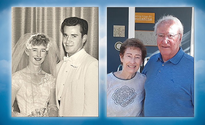 Dominic and Bonnie May were married July 27, 1957 at St. Philip Neri Catholic Church in Compton, California. They moved from Northern California to Prescott Valley three years ago to be closer to family. They celebrated their 65th wedding anniversary at a party given by their children and grandchildren. (Courtesy photos)
