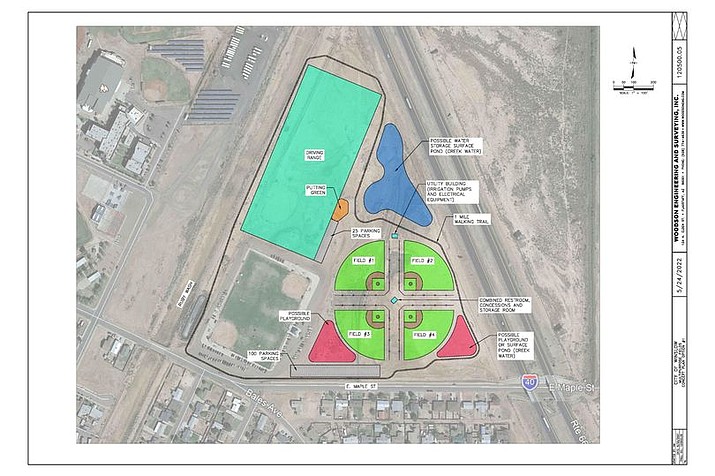 Construction is underway on new fields in Winslow. (Image/City of Winslow)