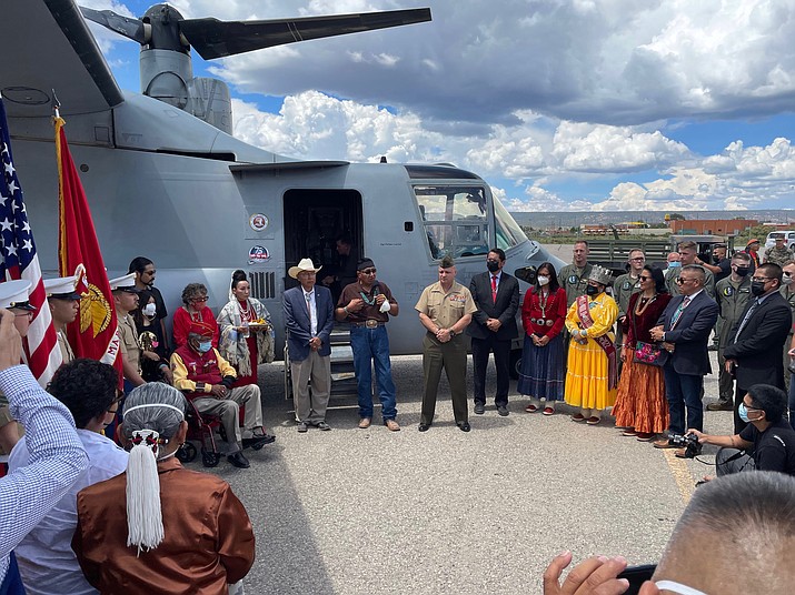 About 900 people gather in Tse Bonito, New Mexico to celebrate Navajo Code Talkers Day Aug. 14. (Submitted photo)