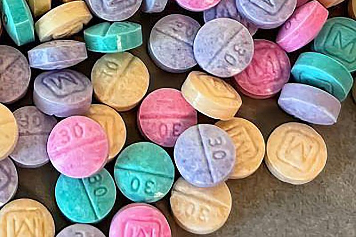 “Rainbow fentanyl” is now coming to Arizona in various colors that look like candy. Just two milligrams of fentanyl is considered a lethal dose, a news release stated. (PVPD/Courtesy)