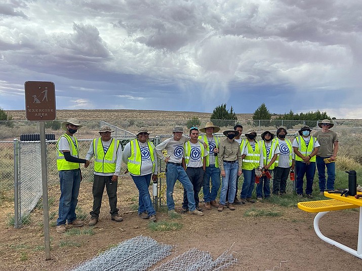 Youth Conservation Corps members helped build the new dog park at Petrified Forest National Park. (Photo/NPS)