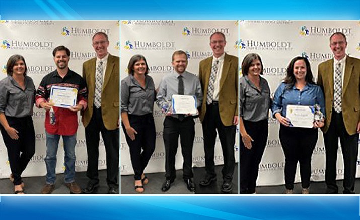 The Humboldt Unified School District honored three VIPs for September from Bradshaw Mountain Middle School for their contributions to the school community – a special education teacher, head custodian, and a parent volunteer. (Humboldt Unified School District/Courtesy)