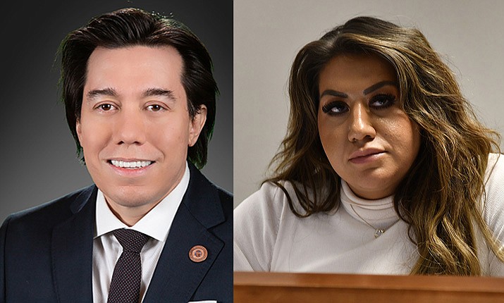 Top House Democrats want an investigation into allegations that Rep. Brian Fernandez, left, made disparaging comments about Rep. Alma Hernandez, right. Fernandez has denied making the comments. (Arizona House and Howard Fischer photos)