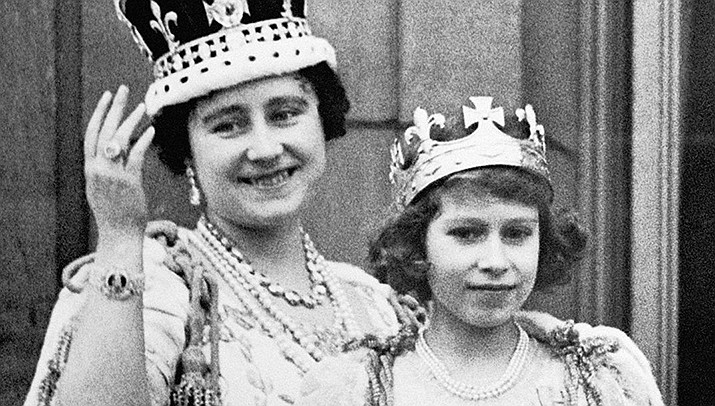 Queen Elizabeth II, right, is shown with her mother. (Public domain)