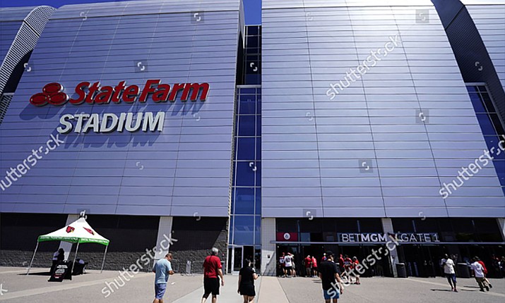 Home of the Arizona Cardinals, State Farm Stadium is owned by the Arizona Sports and Tourism Authority and in many ways limits the franchise’s revenue opportunities in comparison to other NFL teams. (Darryl Webb/AP/Shutterstock)