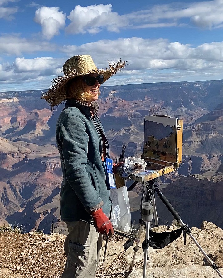 An artist works on the South Rim during the Grand Canyon Conservancy’s Celebration of Art last week. (Photo/Grand Canyon Conservancy)