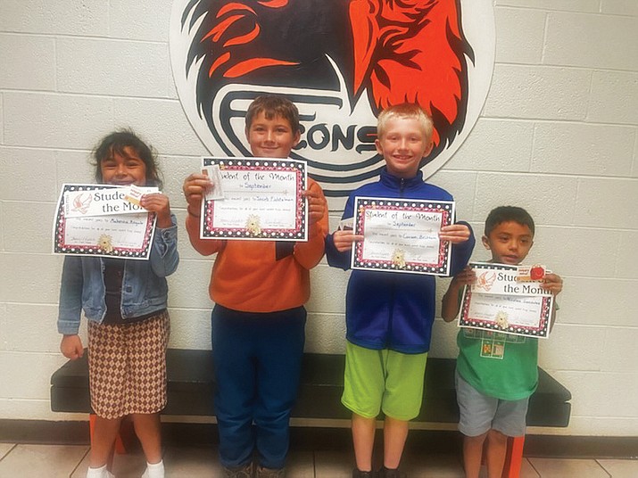 Hayden Perduehas, Nicolas Gonzalez, Makenna Angula, Anthony Charlez, Carsen Brittain, Eva Pope, Jacob Fichtelman, Kelly Gonzalez and Avery Valdez have been selected as the Williams Elementary-Middle School September Students of the Month.  (Submitted photo)