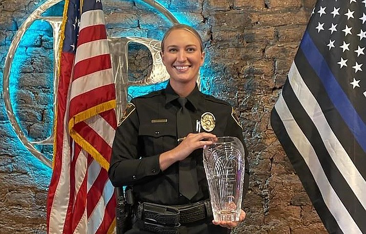 Officer April Zicopoulos has been awarded the Rising Star Award at Prescott Valley Police Department.  (Photo/PVPD)