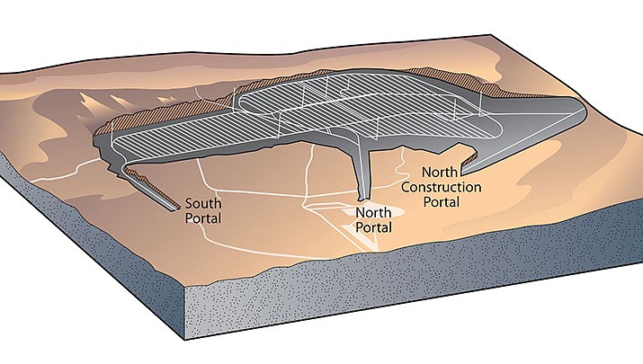 A plan for the proposed Yucca Mountain nuclear waste depository in Nevada is pictured. Nevada is asking the federal government to declare that the moth-balled plans for the dump be declared dead. (Illustration by Los Alamos National Laboratory)