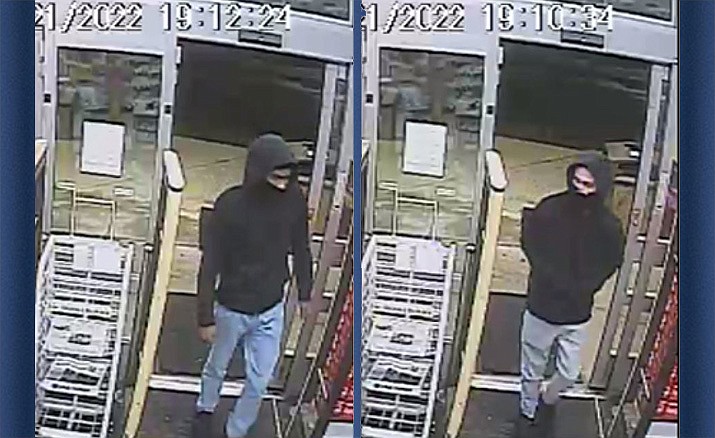These two unidentified men entered the store, and one jumped over the pharmacy counter demanding narcotics from employees, police reported in a news release. (PVPD/Courtesy)