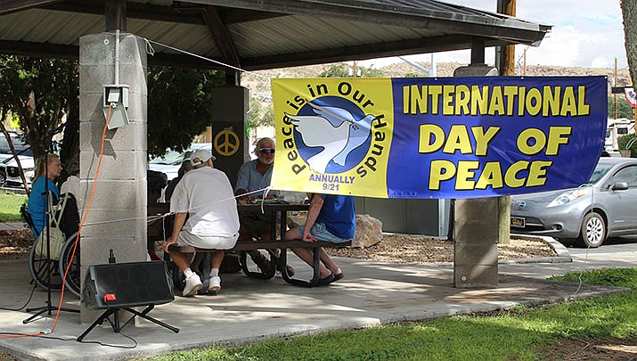 Kingmanites observed the International Day of Peace at Locomotive Park on Wednesday, Sept. 21. (Kingman Miner photos)