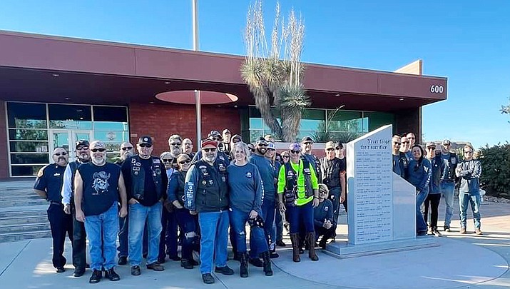 Participants gather outside the Mohave County Sheriff’s Office in Kingman before the start of the Arizona Fallen Hero Memorial Ride on Saturday, Sept. 24. (MCSO courtesy photo)