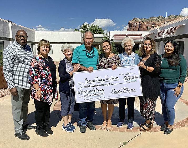The initial contribution of just over $202,000 for the Barbara Gehring Endowed Scholarship. (Yavapai College/Courtesy)