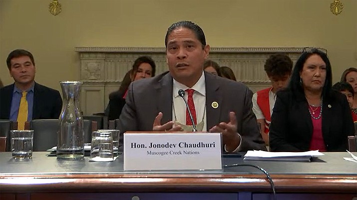Muscogee (Creek) Ambassador Jonodev Chaudhuri said the Supreme Court’s Castro-Huerta ruling harms tribal sovereignty but also “dangerously infringes on Congress’ ability” to set laws. (Photo courtesy House Natural Resources Committee)