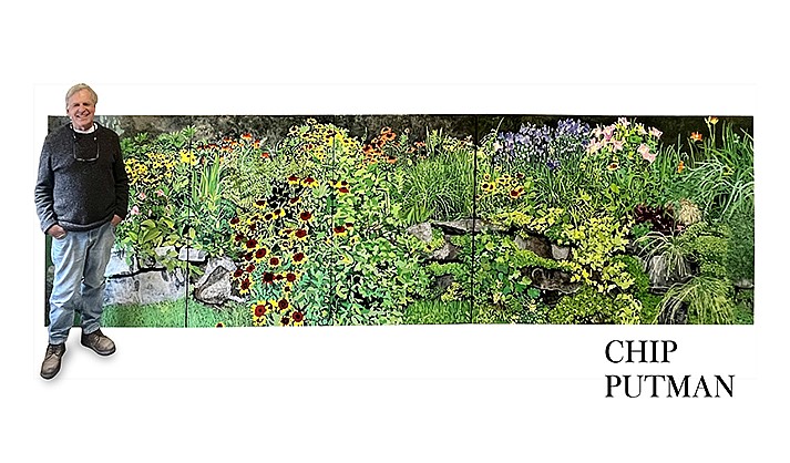Five-panel floral landscape by new artist Chip Putman, (Courtesy of Goldenstein Gallery)