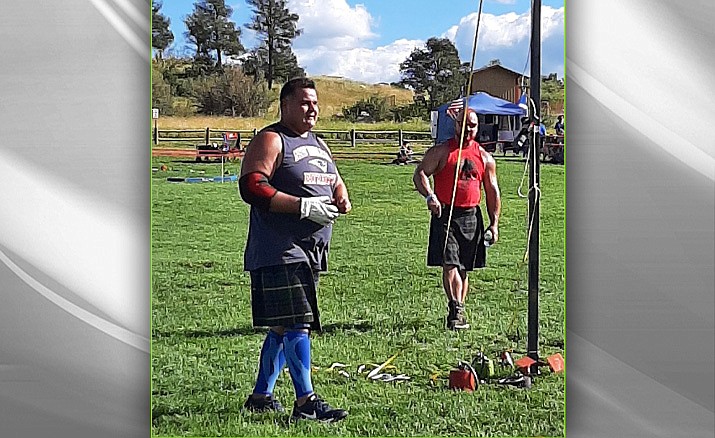 FAR LEFT: Andrew Hobson of Sioux Center, Iowa, threw a 42 pound weight over a bar 22 feet 4 inches high. (Prescott Area Celtic Society/Courtesy)