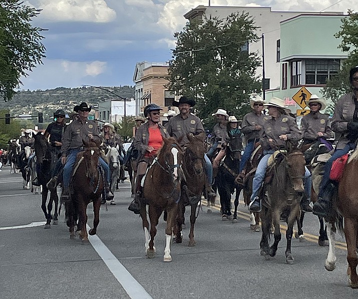 The Prescott Long Riders held their 8th annual Trail Ride and All-Horse parade in Prescott Saturday, Oct. 1, 2022. The charity ride began at the Granite Dells Trailhead, made stops at Watson Lake, the VA Hospital to honor Native American veterans, continued to Yavapai College, then around the courthouse downtown and culminated at the Prescott Frontier Rodeo Grounds.