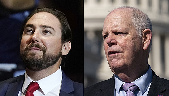 Eli Crane, left, a Republican candidate for the 2nd Congressional District in Arizona, is facing Rep. Tom O'Halleran, D-Ariz., in the General Election. The vast 2nd Congressional District, which includes the Prescott area, will be a key factor in determining which political party has the majority in the state's delegation. (AP Photos, file)